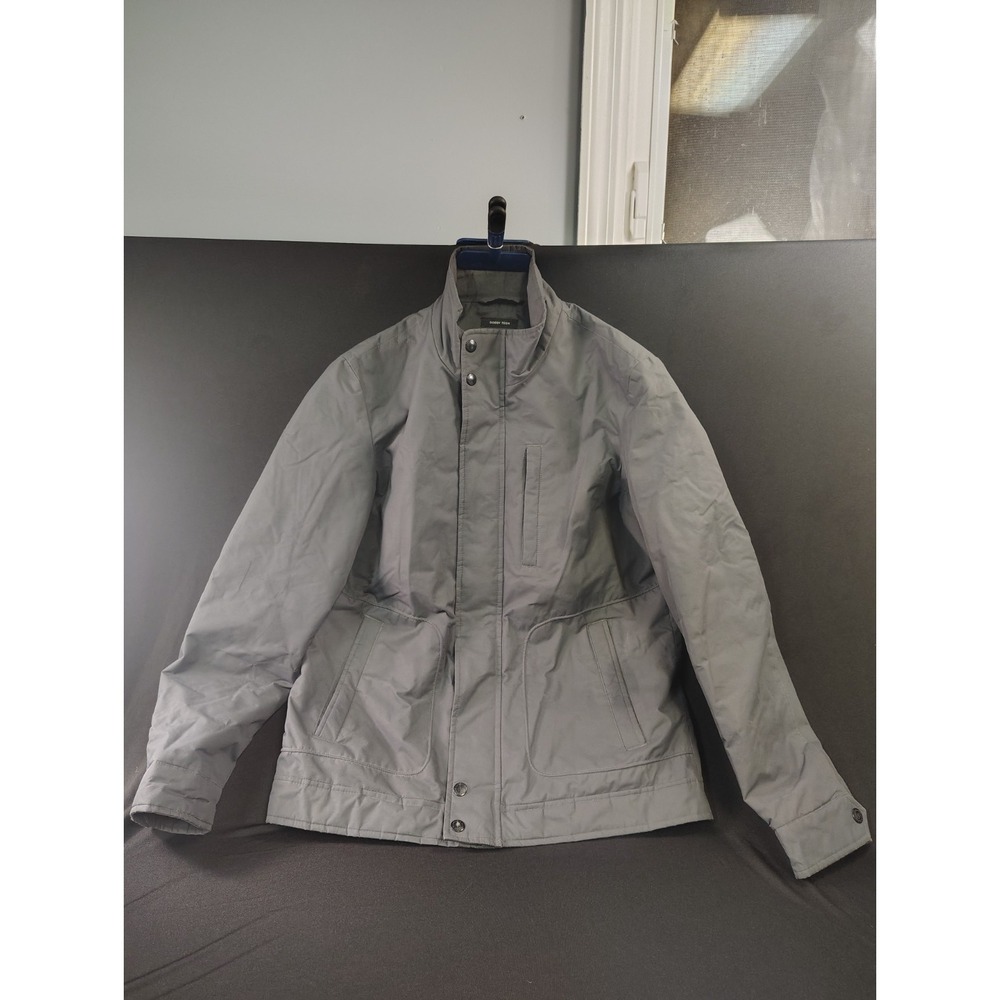 Claiborne Dobby Tech Men's S Jacket Charcoal Gray Full Zip Quilted Lining Modern